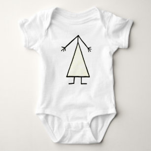 Body Para Bebê Figura do palito da menina - vestido amarelo