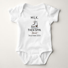 Body Para Bebê Figure Skating Baby Announcement Milk Then Spin