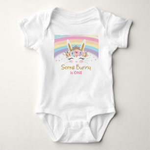 Body Para Bebê Figurino de Festa de primeiro aniversario Coelhinh