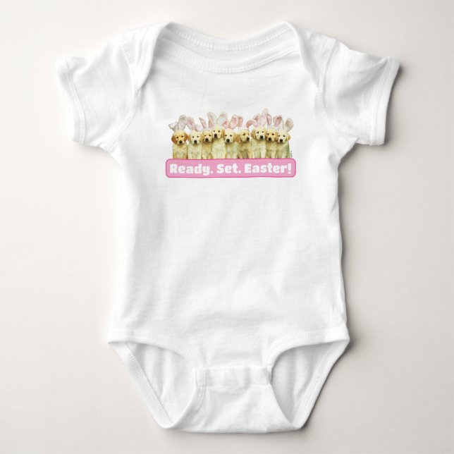 Body Para Bebê Fila de Coelhinhos Cachorrinhos (Frente)