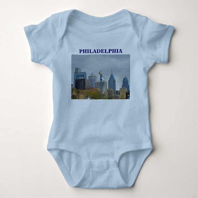 Body Para Bebê Filadélfia Skyline do Rio Walk (Frente)