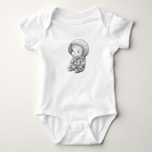 Body Para Bebê Filha de ilustração do Astronauta bebê