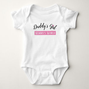 Body Para Bebê Filha do Papai, Mundo da Mamãe Rosa e Preto
