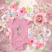 Filha Engraçada Mãe Páscoa Monograma Floral Monogr