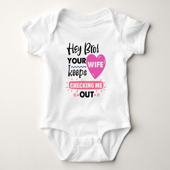 Body Para Bebê Filho engraçado, mano Esposa (Frente)