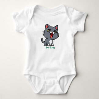 Body Para Bebê Filhote Cinza Feliz