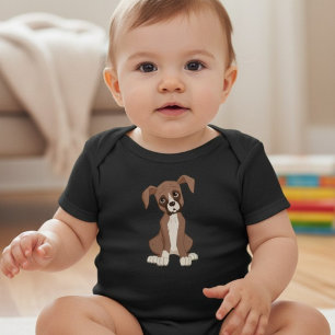 Body Para Bebê Filhote de cachorro do pugilista