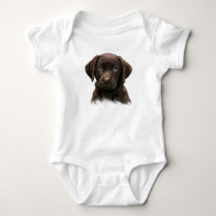 Body Para Bebê Filhote de Labrador Chocolate
