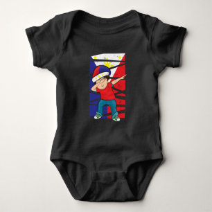 Body Para Bebê Filipino filipino de toque ligeiro da bandeira do