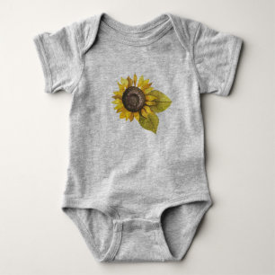 Body Para Bebê Fim de bebê girassol