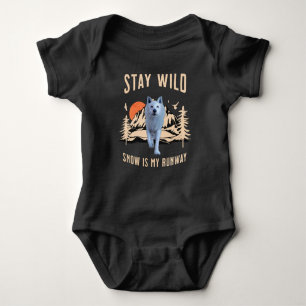 Body Para Bebê Fique Selvagem Lobo Ártico