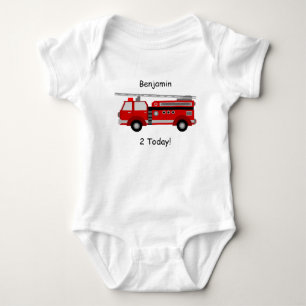 Body Para Bebê Fire Truck Baby Vest "2 Today