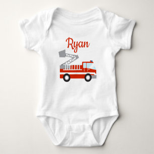 Body Para Bebê Fire Truck Personalizado Bebê