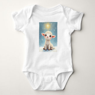 Body Para Bebê First Christmas Religious Heavens Little Lamb with
