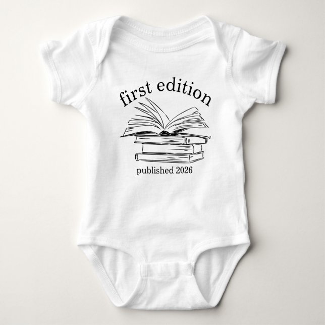 Body Para Bebê First Edition 2026 Book Lover Literary Gift  (Frente)