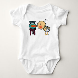 Body Para Bebê Fishbowl beija o peixe dourado alaranjado