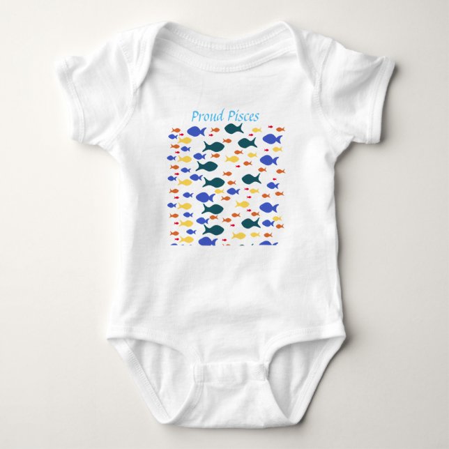 Body Para Bebê Fishes Baby Jersey Bodyfato, Branco (Frente)