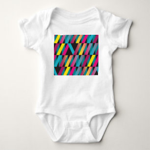 Body Para Bebê Fita abstrato: Vintagem Geométrica Colorida.