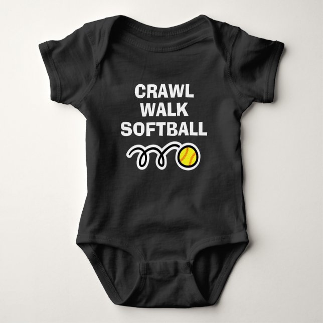 Body Para Bebê Fita esportiva CRAWL WALK SOFTBALL para bebê novo (Frente)