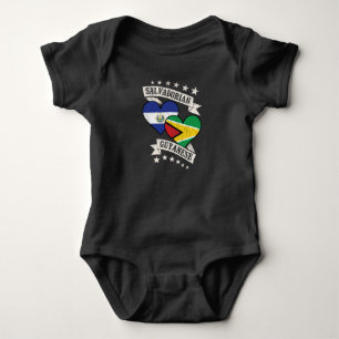 Body Para Bebê Flags do Coração da Guiana Salvadoriana El Salvado