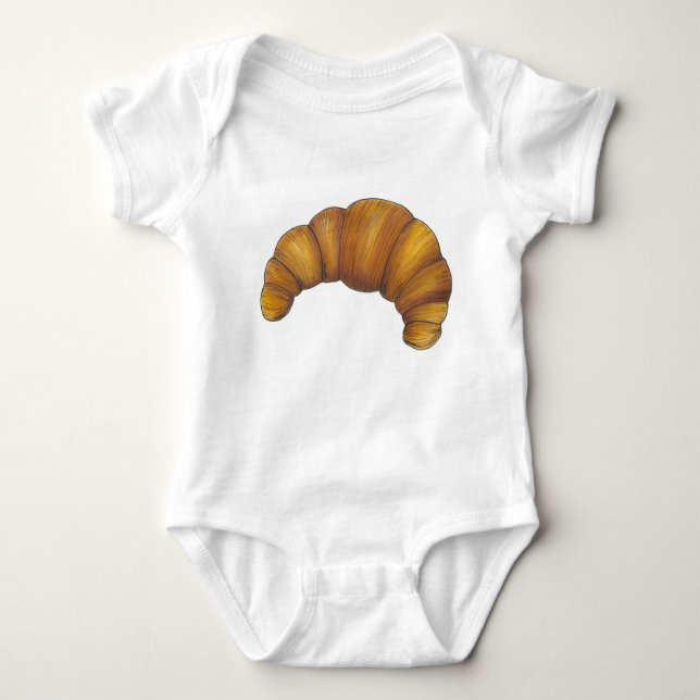 Body Para Bebê Flaky Buttery Croissant Brechfast (Frente)