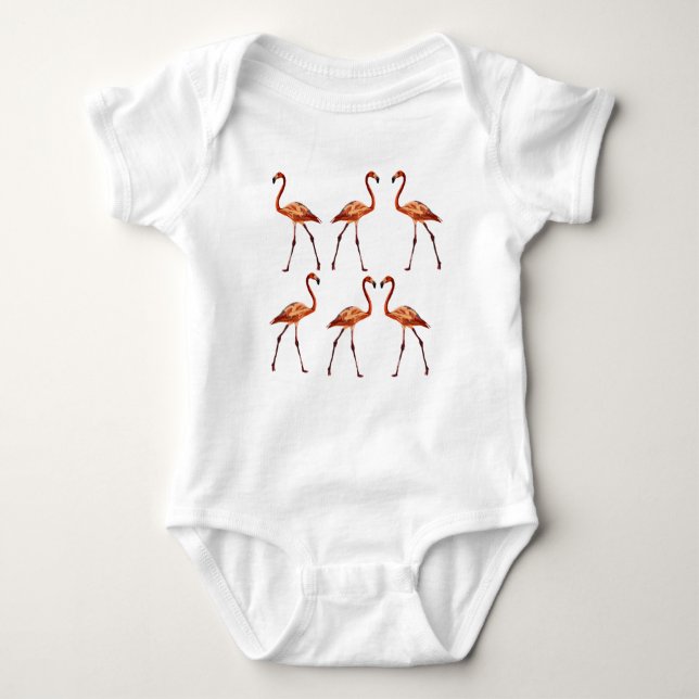 Body Para Bebê Flamingo Bird Bebê Jérsei Bodô (Frente)