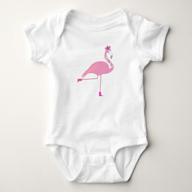 Body Para Bebê Flamingo - Bodysuit de Jersey para Bebê (Frente)
