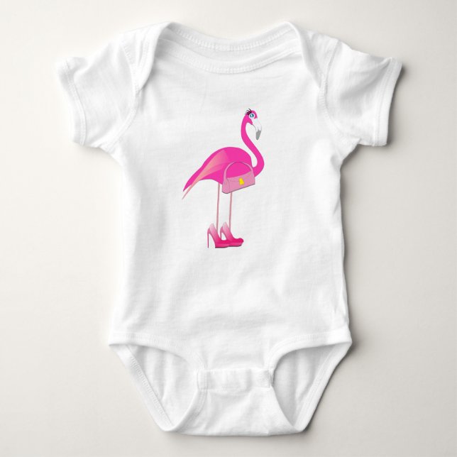 Body Para Bebê Flamingo - Bodysuit de Jersey para Bebê (Frente)
