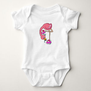 Body Para Bebê Flamingo com Calçados
