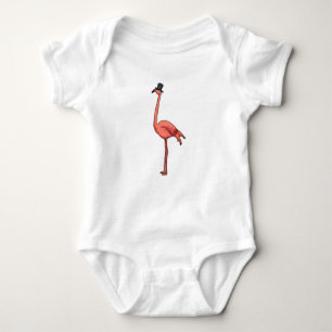 Body Para Bebê Flamingo com chapéu