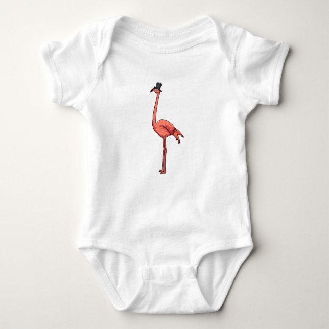 Body Para Bebê Flamingo com chapéu (Frente)