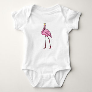 Body Para Bebê Flamingo com Coroa
