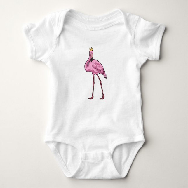 Body Para Bebê Flamingo com Coroa (Frente)