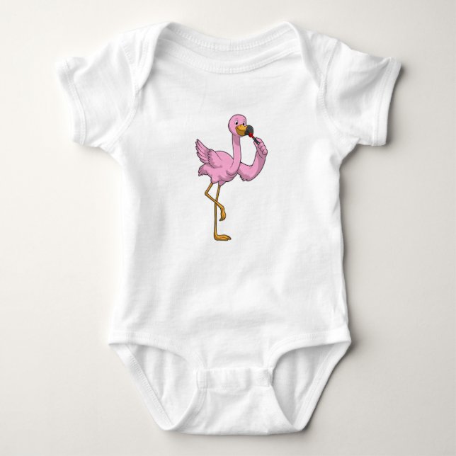 Body Para Bebê Flamingo com Lipstick (Frente)