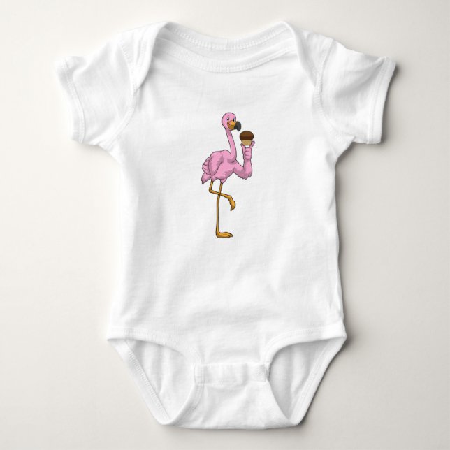 Body Para Bebê Flamingo com Muffin (Frente)