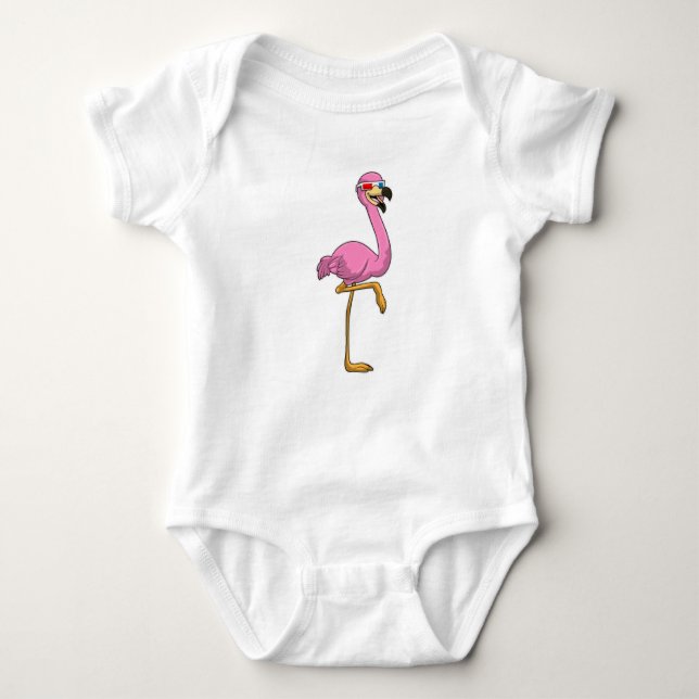 Body Para Bebê Flamingo com Óculos (Frente)