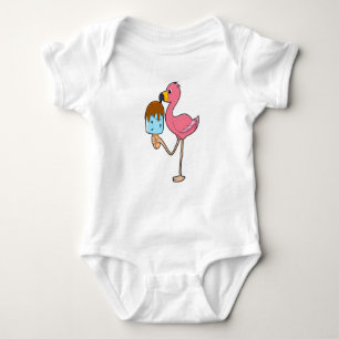 Body Para Bebê Flamingo com picolé