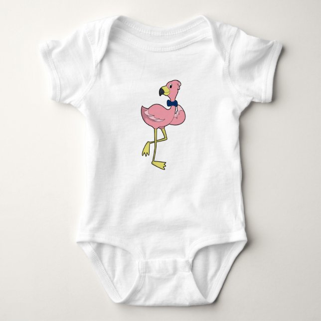 Body Para Bebê Flamingo como cavalheiro com Tie (Frente)