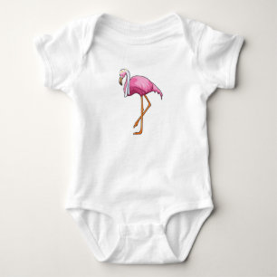Body Para Bebê Flamingo como Noiva com Véu