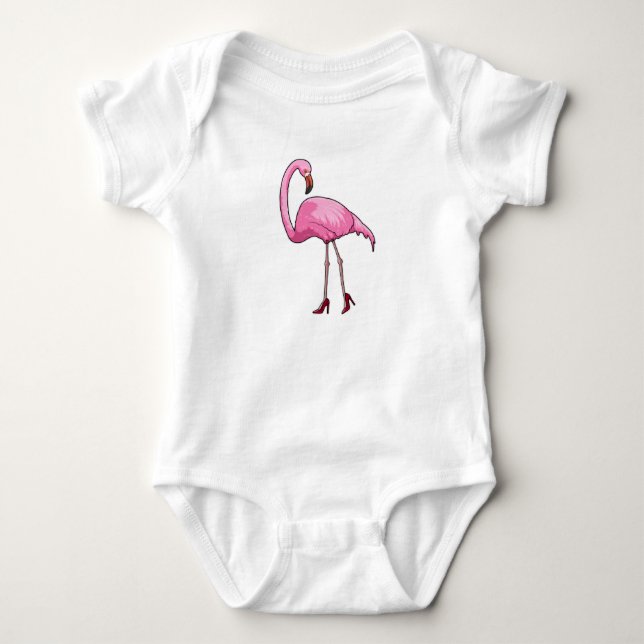 Body Para Bebê Flamingo de salto alto (Frente)