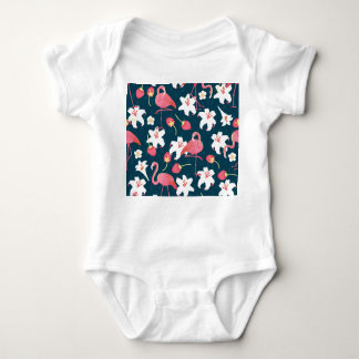 Body Para Bebê Flamingo Lily: Design Tropical Vintage.