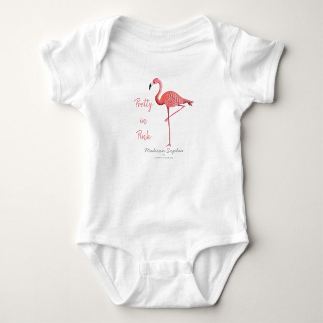 Body Para Bebê Flamingo | Menina Bebê | Bodysuit (Frente)