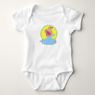 Body Para Bebê Flamingo no Surfe na Água