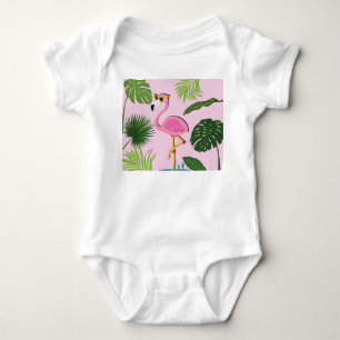 Body Para Bebê Flamingo Palm Sai Design Tropical