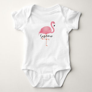 Body Para Bebê Flamingo Rosa