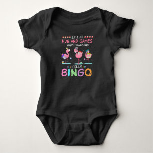Body Para Bebê Flamingo Rosa Bingo Engraçado Arte de Presente