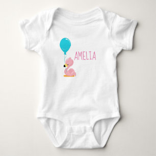 Body Para Bebê Flamingo Rosa Bonito