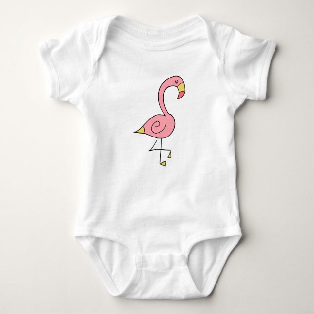 Body Para Bebê flamingo rosa-dormente (Frente)