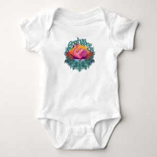 Body Para Bebê Flamingo Tropical