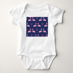 Body Para Bebê Flamingo Xmas Hat Candy Patterno